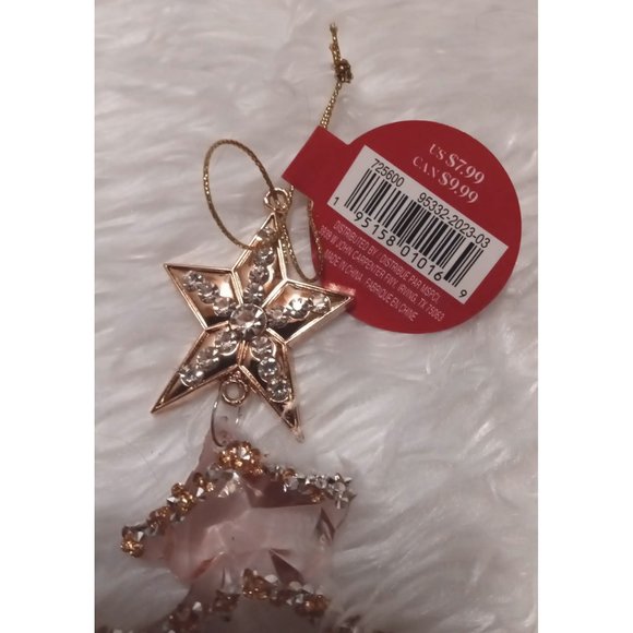 3 Glitter Glam Jeweled Crystal Acrylic Tree Sparkling Ornament 3" x 0.75" x 4.7" - Picture 3 of 3